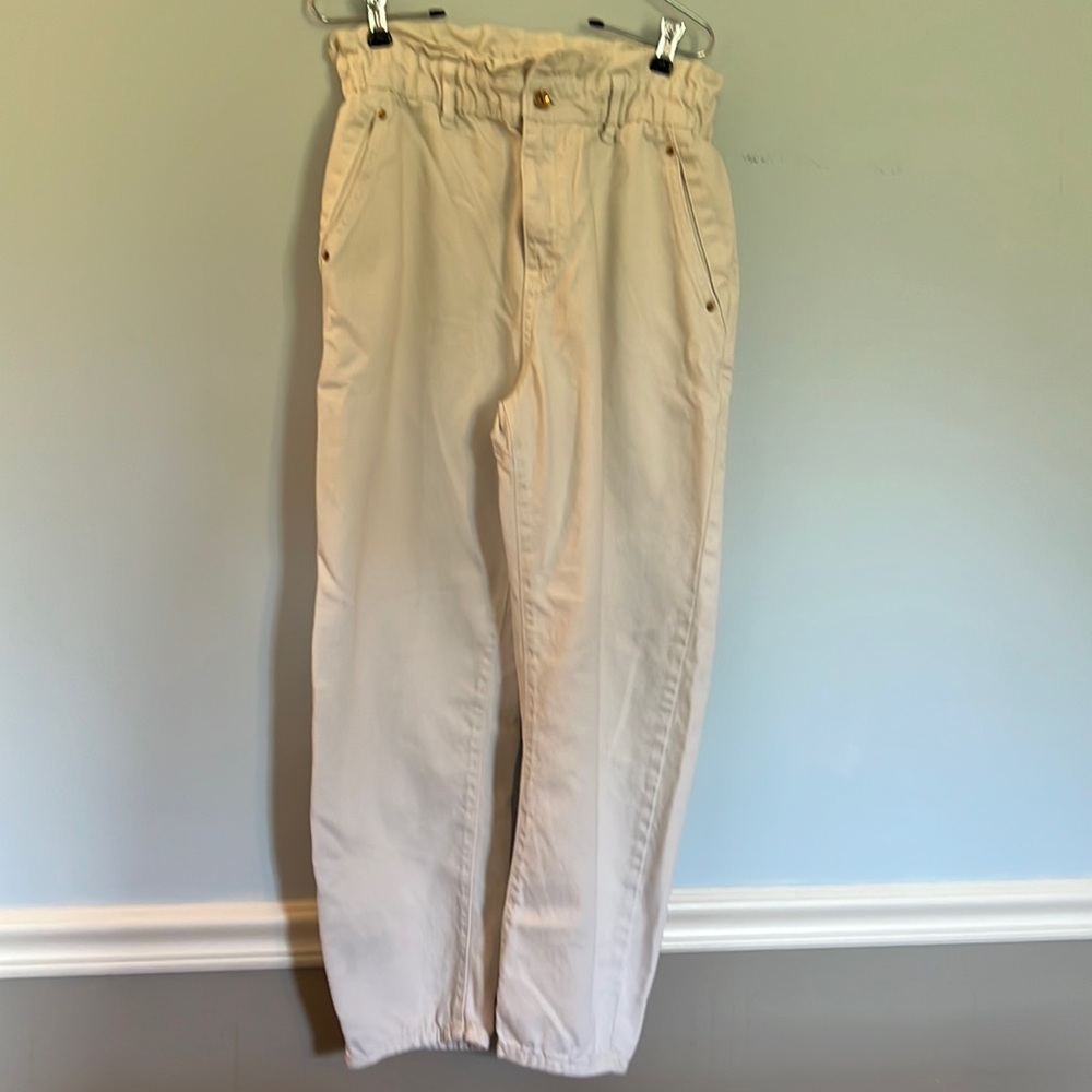 Zara off white jeans buggy pants: size 6